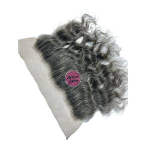 ผมแท้ 100% เวอร์จิ้น เรมี่ อินเดียน สีเทา สำหรับต่อผมแบบ Closure 13x4 แบบ Double Knots ยี่ห้อ Arrow Exim - Product Image 4