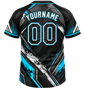 Sinewy Custom Baseball Jersey Sublimated Polyester Fitted Short Sleeve V-Neck Moisture Wicking Adult Men's <b>Sport</b> <b>Shirt</b> - Product Image 3
