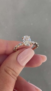 Anillo Romántico de Diamante Ovalado de Lujo de 1.02CT, Cultivado en Laboratorio, Certificado por IGI, con Oro Sólido de 14K, Joyería Sorpresa para Aniversario de Bodas - Product Image 2
