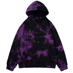 เสื้อสเวตเชิ้ตมีฮู้ดผู้ชายแบบ Tie-Dye เนื้อผ้านุ่ม ระบายอากาศได้ดี แขนยาว พร้อมปลายแขนแบบริบ ปรับฮู้ดและด้านหน้าได้ - Product Image 4