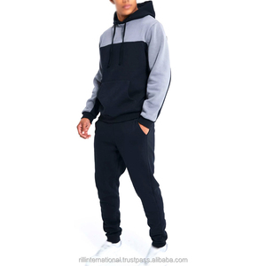 Men's Solid Blue Hooded Tracksuit Full Sleeve Zipper Closure Casual Winter Wear Side Pockets Skinny Fit Quick Dry 100% Polyester - Product Image 5