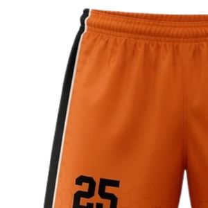 Shorts de lacrosse unisexe orange et noir en polyester, coupe athlétique, vêtements de sport légers, uniforme d'équipe, vêtements d'entraînement et de jeu - Product Image 4