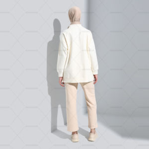 Conjunto de 2 Piezas de Alta Calidad para Mujer, Sudadera con Capucha Plateada, Tejido de Punto, Bordado, Botones, Cierre Frontal Plano, Estilo Casual - Product Image 4