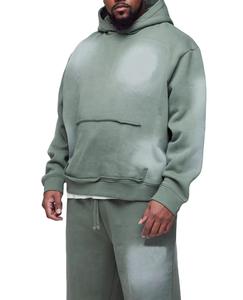 Custom 2 Piece Winter Letter Sweatsuits <b>Sets</b> Men 100% Cotton Oversized Boxy Cropped Acid Wash Pullover Hoodie and <b>Sweatpants</b> <b>Set</b> - Product Image 3
