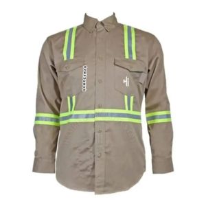 Flame Resistant Cotton Welding FR Men's Cotton Aramid <b>Material</b> Long Sleeve Shirts Quick Dry Fireproof Breathable Waterproof - Product Image 4