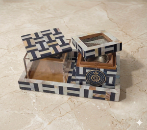 Quemador de Incienso Árabe, Difusor de Aromaterapia, Incienso con Incrustaciones de Nácar, Aroma a Benzoin y Océano, Material de Semillas de Madera para Incienso - Product Image 1