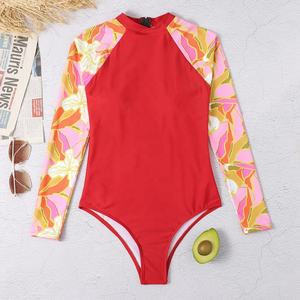 เสื้อคลุมกันแดดสำหรับผู้หญิง แขนยาว สีแดง ระบายอากาศได้ดี ลายดอกไม้สีชมพู ป้องกันรังสียูวี ผลิตจากโพลีเอสเตอร์/ไนลอน - Product Image 4