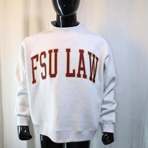 Sudadera FSU LAW con cuello simulado, 450 GSM, nombre personalizado, bordado aplicado, corte holgado, 100% algodón, felpa francesa. - Product Image 1