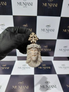 จี้พระเยซูทรงมงกุฎประดับเพชรโมอิสซาไนต์ VVS เงินแท้ 925 จี้คริสเตียน - Product Image 3