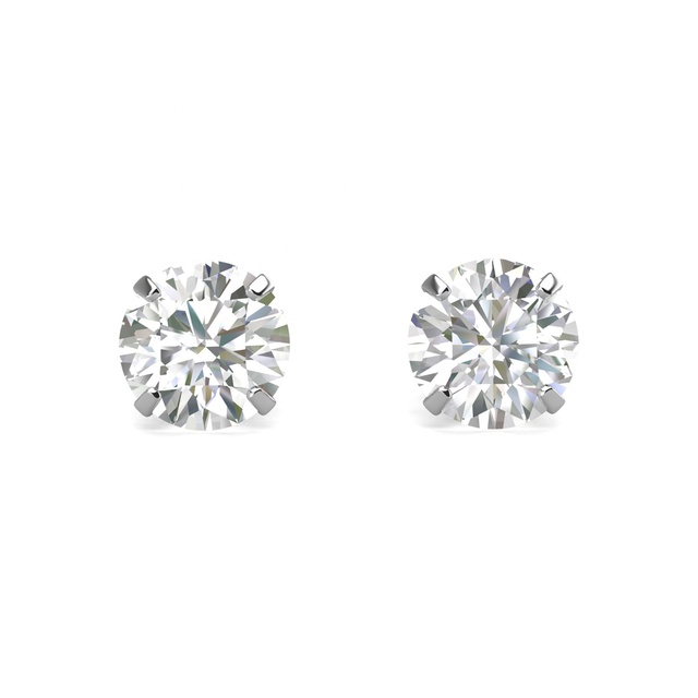 3mm / 4mm / 5mm / 6mm / 8mm 2 Carat GRA Moissanite 925 Sterling Silver Hypoallergenic Stud Earrings Destiny Jewellery