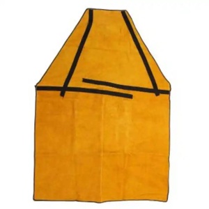 Durable Sleeveless Industrial Safety <b>Apron</b> Cowhide Split <b>Leather</b> Cotton Fire Prevention Insulated Stain Wear-Resistant Plain - Product Image 1