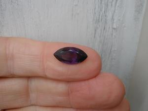 Ametyste naturelle facettée, forme marquise, violet, 16x8mm, certifiée par un tiers, pour la fabrication de bijoux verts - Product Image 3