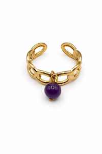 Anillo Ajustable de Amatista Natural, Plata de Ley 925, Estilo Art Deco, Regalo de Boda o Compromiso - Product Image 2