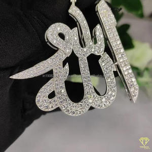 Personnalisé Allah Nom Moissanite Diamant Pendentif pour Hommes 925 Argent Moissanite Hip Hop Style Religieux Islam Dieu Pendentif - Product Image 3