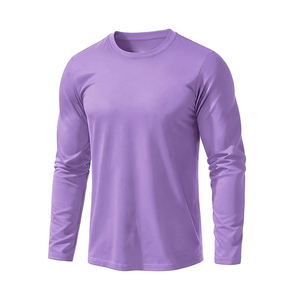 Productos Más Vendidos al por Mayor, Ropa para Hombre, Camiseta Personalizada de Manga Larga Lisa, Camiseta de Poliéster de Secado Rápido para Hombre - Product Image 3