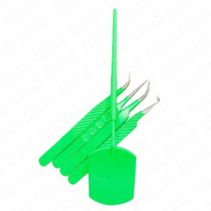 High Quality Green Coated Stainless Steel Eyelash Extension Tweezers Volume Tip with Mirror Wholesale <b>Lash</b> Tool <b>Kit</b> - Product Image 6