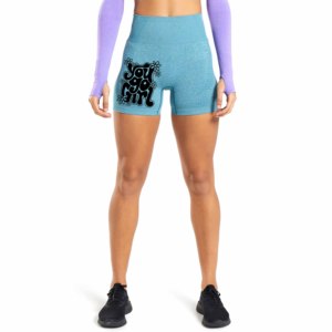 Shorts de sport taille haute en tricot 100 % coton pour femme, respirants, séchage rapide, taille élastique, style streetwear - Product Image 1