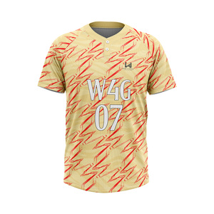 เสื้อเบสบอลแบบซับลิเมชั่นสั่งทำพิเศษสำหรับผู้ชาย แขนสั้น ระบายเหงื่อได้ดี ติดกระดุม 2 เม็ด ลายพิมพ์เรขาคณิต ทรงปกติ เสื้อผ้าสำหรับผู้ใหญ่ - Product Image 1