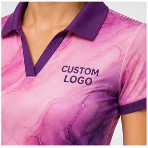 Custom <b>Pink</b> Purple Flowing Marble Swirl Print Womens <b>Polo</b> <b>Shirt</b> Quick Dry Breathable Short Sleeve Golf Team Uniform WPS-0810 - Product Image 6