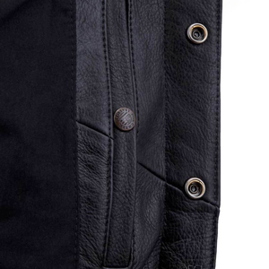 MIRZ INTERNATIONAL New <b>Men's</b> Slim Fit Breathable Neoprene <b>Leather</b> <b>Vest</b> with Many Pockets Casual Winter Outerwear Zipper Closure - Product Image 6