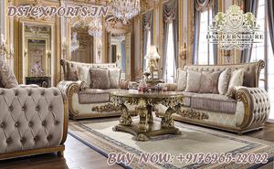 <b>Antique</b> Polished Rococo Living Room Sofa Set Royal Carved Mat Living Room Sofa Set Spanish Style Luxury Carved Sofa Set - Product Image 6