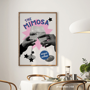 Decoración festiva para pared, póster con ilustración de cóctel de mimosa, decoración moderna para pared de bar - Product Image 3