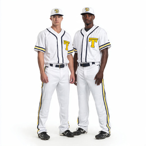 Customized Casual Baseball Uniform Short Sleeves Baseball Jersey <b>Pants</b> Set Men Button <b>Down</b> Softball Baseball Uniforms - Product Image 5