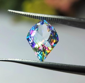 Natural <b>Rainbow</b> Mystic Topaz Shield Cut Gemstone Loose Faceted High Quality Vibrant Fire Color Stone Jewelry Making - Product Image 6