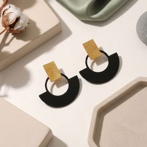 Matte Black Geometric Fan Jewelry Set 316L Stainless Steel Necklace Earrings - Product Image 2