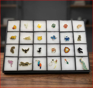 Badges pour enfants, ensemble de pin's en émail personnalisés, badges métalliques de collection, motifs variés d'animaux sauvages, collection cadeau - Product Image 5