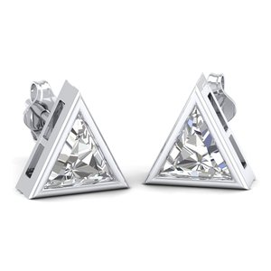REYES Fashionable Triangle Shape 2.2 Carat Moissanite <b>Stud</b> Earrings For Women 925 Sterling <b>Silver</b> Wedding Gift Fine Jewelry - Product Image 5