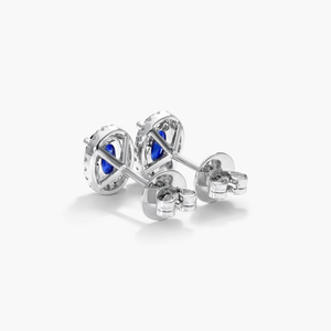 Élégantes boucles d'oreilles clous en argent sterling 925 avec moissanite et diamant, pierre centrale brillante, bijoux de luxe classiques, cadeau pour femme - Product Image 6