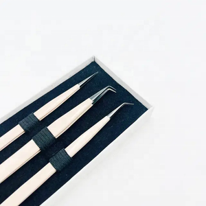 Échantillon gratuit d'une pince à épiler à pointe en fibre de couleur nude avec logo personnalisé Marque privée OEM et pince à épiler Volume Boost - Product Image 2