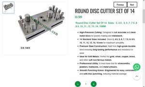 Round Disc <b>Cutter</b> Set 14 Sizes 3 to 16 mm Jewelry Tools Metal Punch Set Steel Jewelry Making Tools |Item No GS-589 - Product Image 3