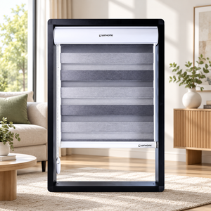 Persianas Zebra Blancas de la Serie Super White de WINHOME, Eléctricas, Lisas, Personalizadas, OEM, ODM, Distribuidores y Revendedores, Oficina, Espacio de Trabajo - Product Image 1