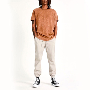 T-shirts pour hommes respirants de qualité supérieure, anti-rides, personnalisés, en coton lourd 100 %, lavés à l'acide, écologiques - Product Image 2