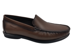 Mocassins pour hommes Dlords en cuir véritable marron tabac, à enfiler, confortables, respirants, avec doublure synthétique, chaussures de bureau et de carrière, semelle en caoutchouc - Product Image 1