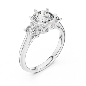 Pequeño anillo de compromiso de Plata de Ley 925, corte brillante redondo, joyería personalizada con diamantes, Joyas de Plata - Product Image 3