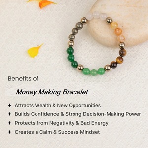 Pulsera de Aleación de Zinc con Cuentas de Piedra Natural, Abalorio Redondo de Colores Mezclados, Elástica, Unisex, Joyería para Muñeca, Regalo - Product Image 1