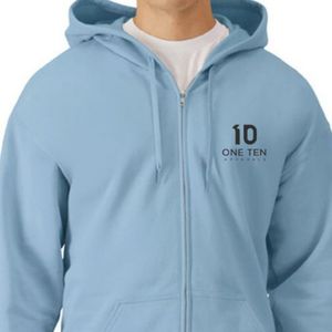 เสื้อฮู้ดซิปเต็มตัวผ้าฟลีซน้ำหนักปานกลางสำหรับผู้ใหญ่ สีฟ้าพาสเทล นุ่ม อุ่น สวมใส่สบาย เหมาะสำหรับขายส่งแบบกำหนดเองได้ - Product Image 4