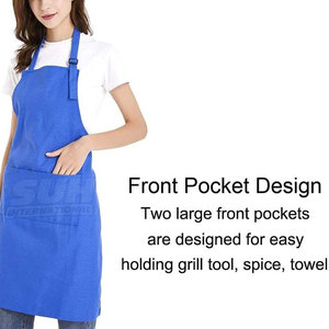 Factory Price Durable <b>Waterproof</b> Cotton Breathable Eco-Friendly Sleeveless Chef Bar <b>Aprons</b> Adjustable Comfortable Cooking Bulk - Product Image 3