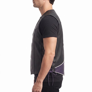<b>Men</b> Button Down <b>Leather</b> <b>Waistcoat</b> <b>Men's</b> <b>Leather</b> Sleeveless Vest <b>Men's</b> V-Neck <b>Leather</b> Waist Coat <b>Men</b> <b>Leather</b> Pockets Vest - Product Image 3