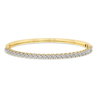 Bracelet ouvrable classique pour femme en or 10 carats avec diamant de laboratoire taille triligne (1 carat) Tw. pour les certifiés