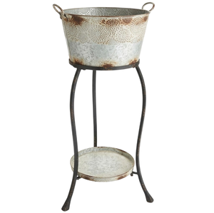 Seau à glace ovale en métal galvanisé de qualité supérieure avec support, refroidisseur de bière et de vin, présentoir de boissons pour fêtes, décoration à prix compétitif - Product Image 5