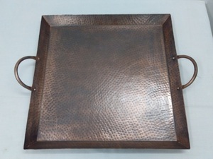 Bandeja Redonda de Metal con Acabado Rústico Antiguo, Plato Decorativo para Servir en el Hogar, Hotel, Restaurante, Catering, Exhibición en Mesa - Product Image 3