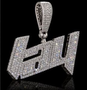 <b>Custom</b> Iced Out Letter Pendant Moissanite Charm Cubic Zirconia <b>Name</b> <b>Necklace</b> Hip Hop Gold Plated Chain Jewelry for Men Women - Product Image 3