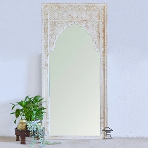 Luxury Decorative Standing <b>Mirror</b> for Entryway Handcrafted Botanical Detailing with Premium Interior Elegance - Product Image 6