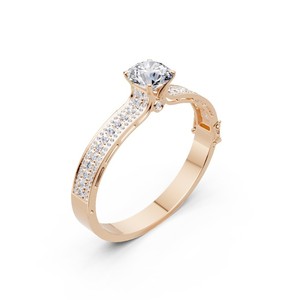 Brazalete de Diamantes Cultivados en Laboratorio, Certificado por IGI, 14 CTW, Redondos, Oro Rosa Sólido de 14K, Joyería con Pavé de Diamantes Solitarios - Product Image 3