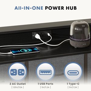 Cassettiera in Tessuto a 9 Cassetti con Prese di Corrente e Luce LED, Mobile TV Multifunzionale con Vano Portaoggetti per Camera da Letto e Soggiorno - Product Image 4