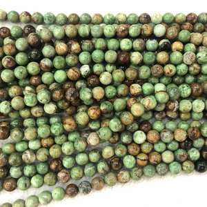 Cuentas de piedra de ópalo verde, cuentas redondas naturales de piedra preciosa, hebra de cuentas para hacer joyas, manualidades DIY - Product Image 4